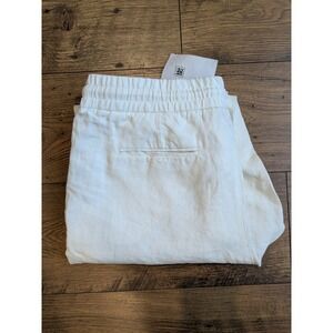 NWOT ORLEBAR BROWN Linen Trousers Pants White Elastic Waist Drawstring Men 36x32